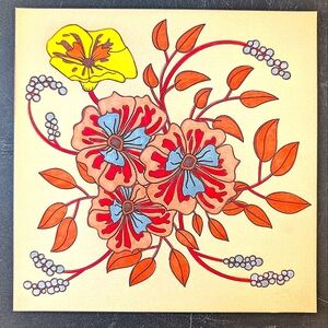 Floral Art Print with Vibrant Colors